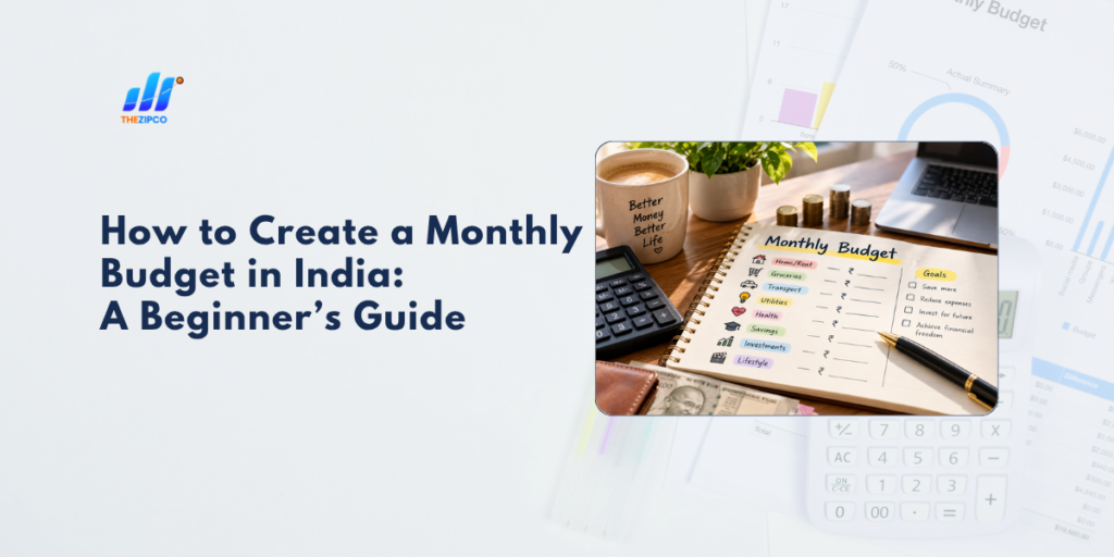 Monthly budget in India showing income, expenses, and savings allocation
