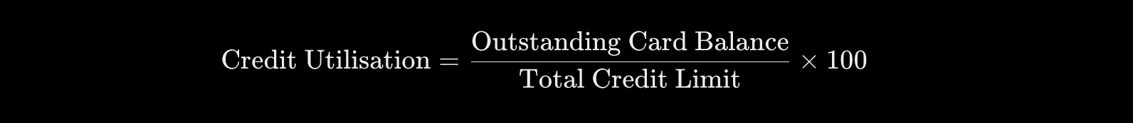 Credit Utilisation Formula